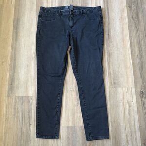 Mossimo Denim Legging Jeans Women Sz 18 Plus Black Stretch Skinny Faded
